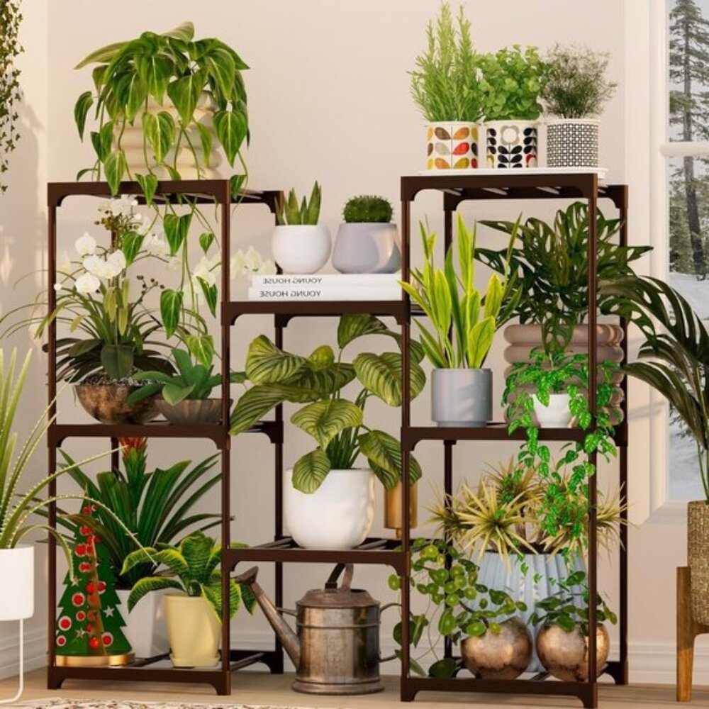 3 Tier Metal Plant Stand, 8 Pots Potted Flower Plant Stands for Home & Garden